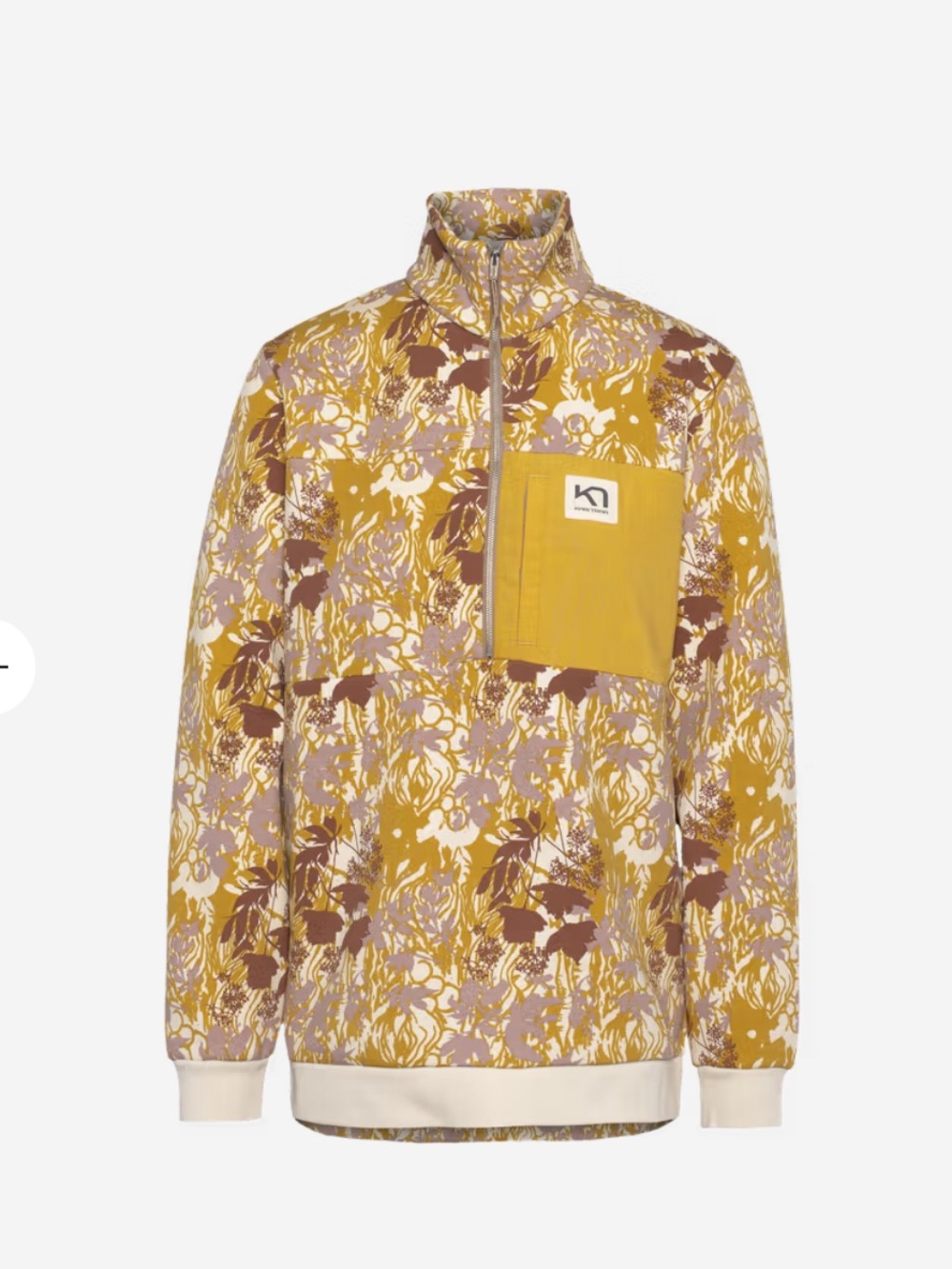 New! Kari Traa Ruth Midlayer Print Jacket - Juice Yellow Floral size M